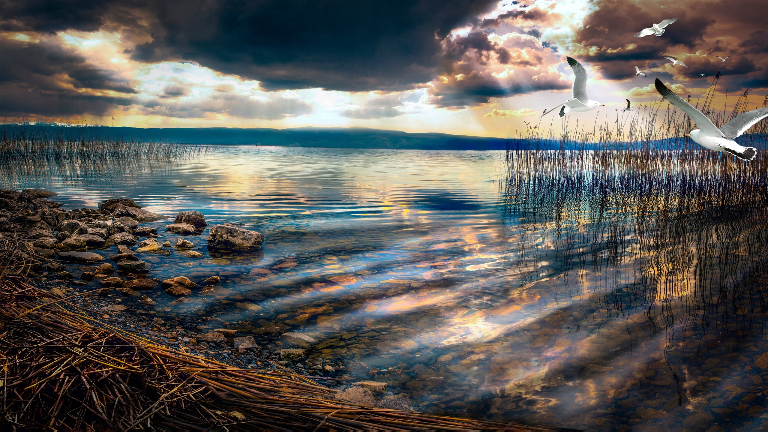 Ohridsee; Nordmazedonien - Sonnenuntergang